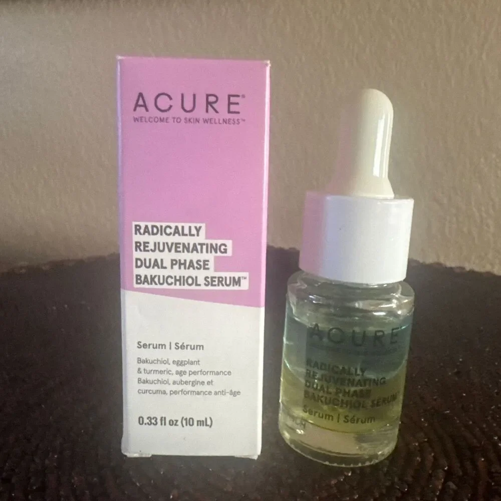 BRAND new IN Box ACURE Rejuvenating Dual Phase Bakuchiol Serum 0 .33 fl oz